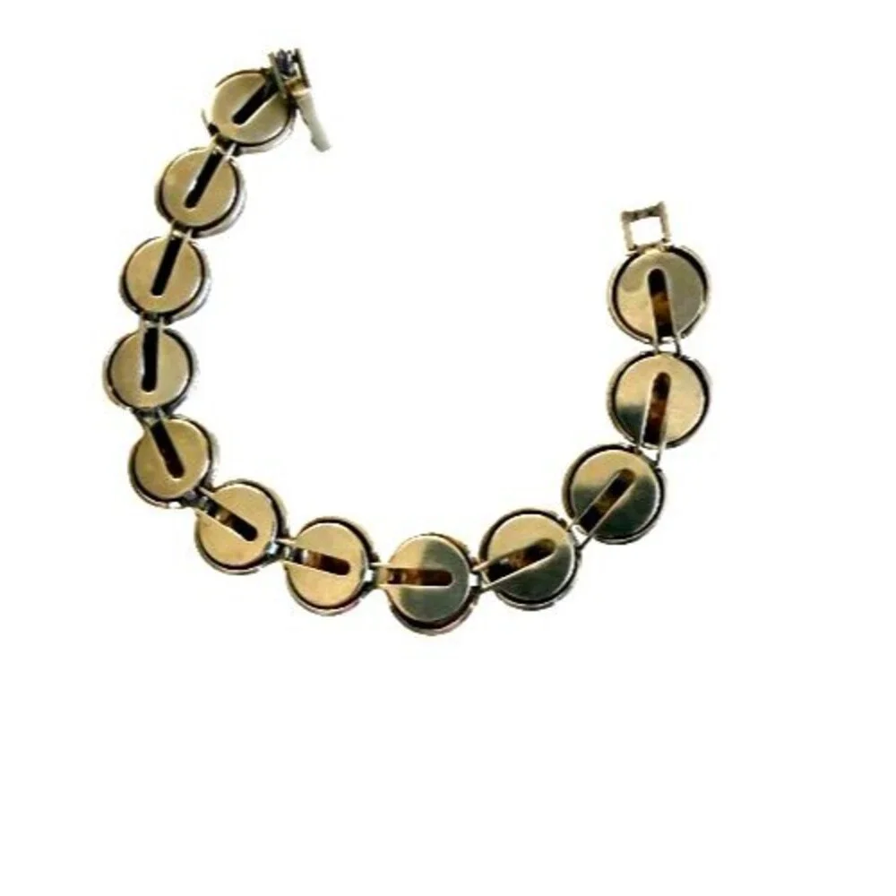 Vintage PD Sterling Silver 925 Half Dome Bead Bracelet 7.5 29g
